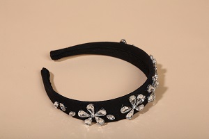 Cerchietto castoni strass - nero