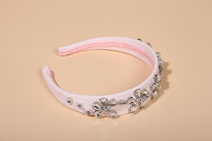 Cerchietto castoni strass - rosa