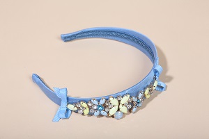 Cerchietto pietre multicolor - celeste